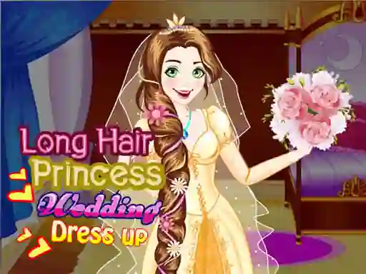 Cluiche Long Hair Princess Wedding Dress up ar líne