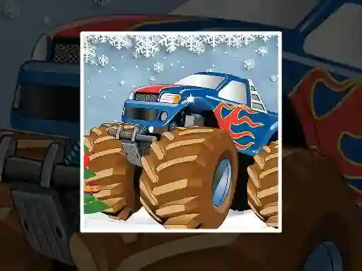 Cluiche Winter Monster Truck Puzzles ar líne