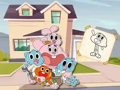 Cluiche World Of Gumball Coloring Game ar líne