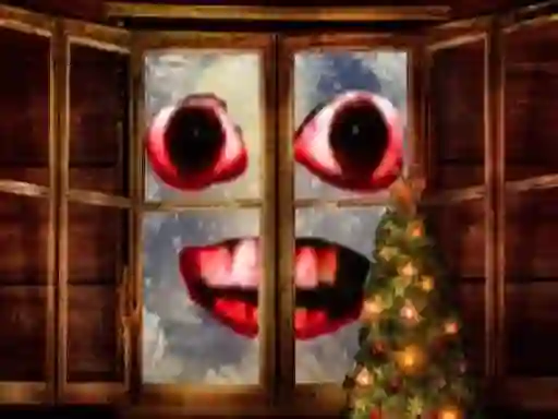 Cluiche New Year: Santa Claus outside the window ar líne