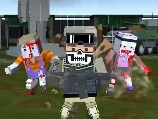 Cluiche Combat Pixel Arena 3D Zombie Survival ar líne