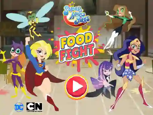 Cluiche DC Super Hero Girls Food Fight ar líne