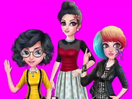 Cluiche College Girl Squad Fashion Dressup ar líne