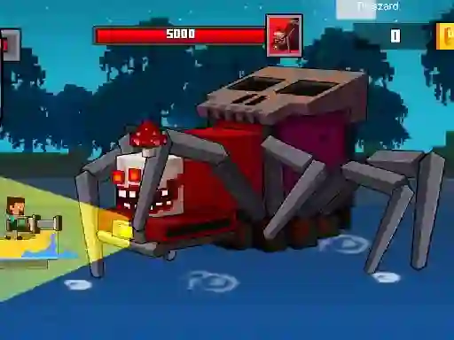 Cluiche Pirate Block Craft Monster Shooter ar líne