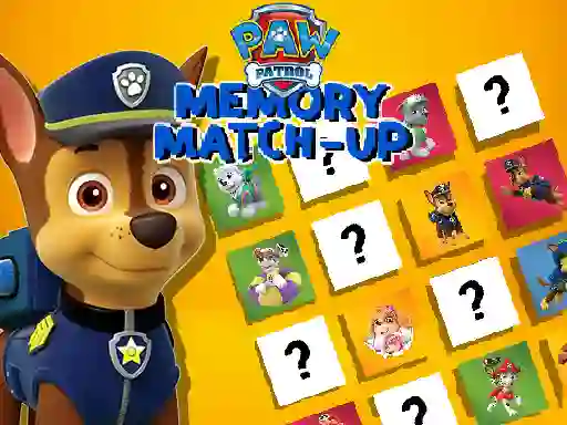 Cluiche Paw Patrol Memory Match Up ar líne