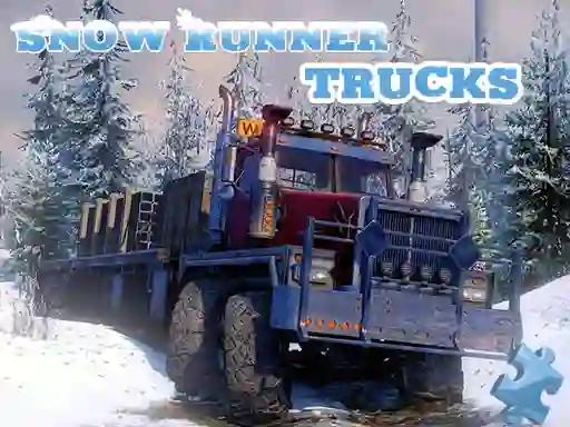 Cluiche Snow Runner Trucks Jigsaw ar líne
