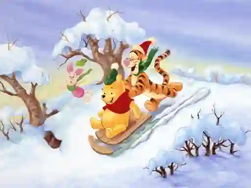 Cluiche Winnie the Pooh Christmas Jigsaw Puzzle 2 ar líne