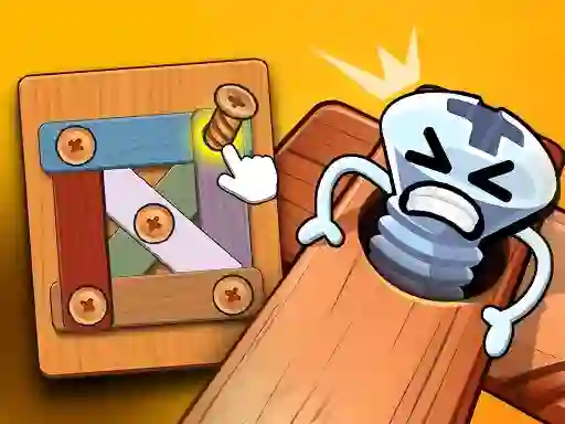 Cluiche Wood Bolts Nuts Screw Pin Puzzle ar líne