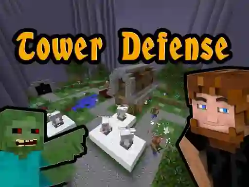 Cluiche Minecraft Tower Defense ar líne