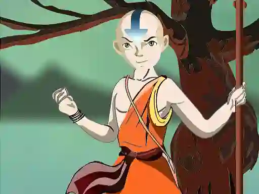 Cluiche Avatar Aang DressUp ar líne