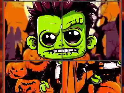 Cluiche Franky & Vampire Halloween Puzzle ar líne