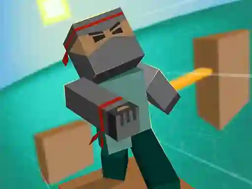 Cluiche Blocky Parkour Ninja ar líne
