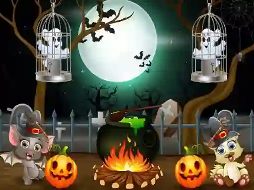 Cluiche Halloween Twin Ghosts Rescue ar líne