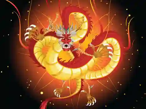 Cluiche Chinese Dragons Coloring ar líne