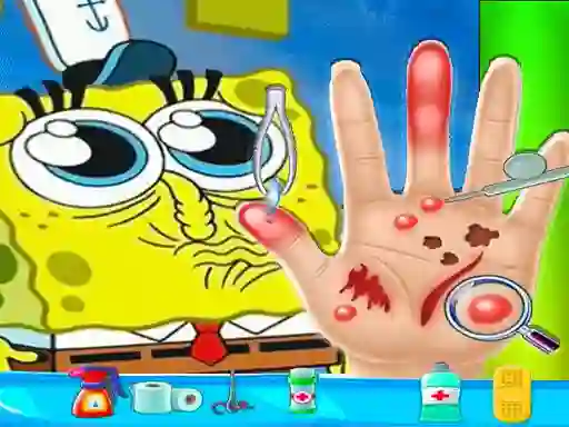 Cluiche Spongebob Hand Doctor ar líne