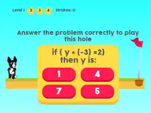 Cluiche MathPup Golf 4 Algebra ar líne