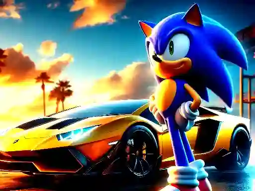 Cluiche Sonic Run for Lamborghini ar líne