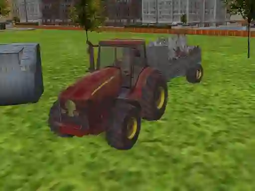 Cluiche 3D city tractor garbage sim ar líne