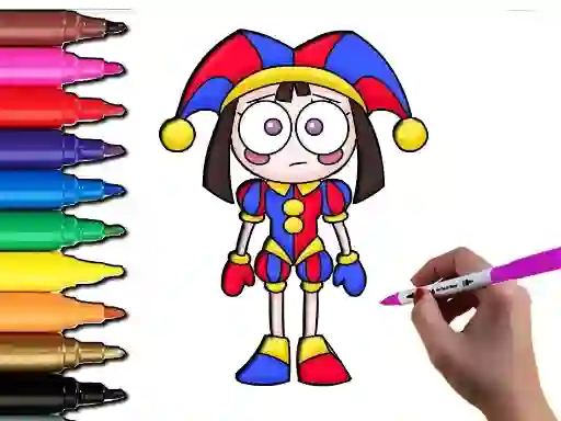 Cluiche Pomni Coloring Time ar líne