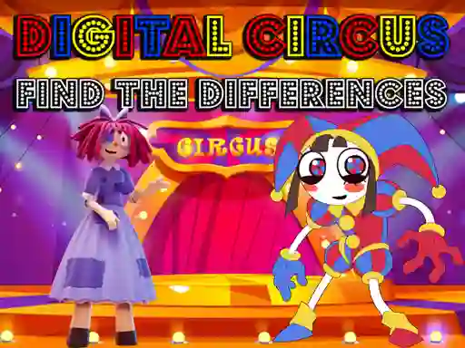 Cluiche Digital Circus Find The Differences ar líne