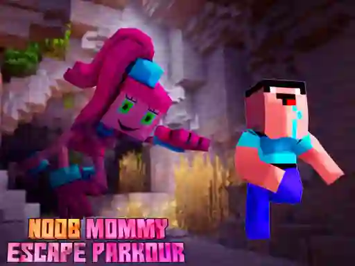 Cluiche Noob Mommy Escape Parkour ar líne