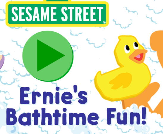 Cluiche 123 Sráid Sesame: Ernie's Bathtime Fun  ar líne