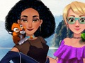 Cluiche Jasmine agus Rapunzel ag an ionad campála  ar líne