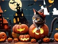 Cluiche Puzal Jigsaw: Cat Oíche Shamhna  ar líne