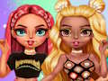 Cluiche Cluiche Líne Rainbow Girls Dress Up Challenge  ar líne