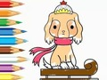 Cluiche Leabhar Dathúcháin: Madraí-Riding-Sled  ar líne