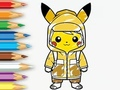 Cluiche Leabhar Dathúcháin: Raincoat Pikachu  ar líne
