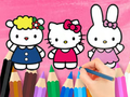 Cluiche Leabhar Dathúcháin: Hello Kitty Le Cairde  ar líne