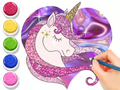 Cluiche Leabhar Dathúcháin: Glowing Unicorn  ar líne
