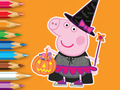 Cluiche Leabhar Dathúcháin: Peppa Muc Oíche Shamhna  ar líne