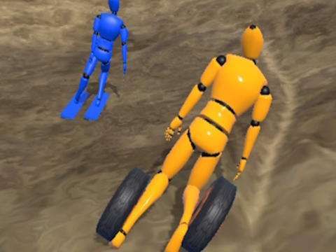 Cluiche Rásaíocht Ragdoll: Extreme síos an cnoc  ar líne