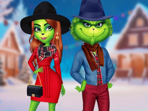 Cluiche Cluiche ar líne saor in aisce An Lánúin Grinch Gúna Suas  ar líne