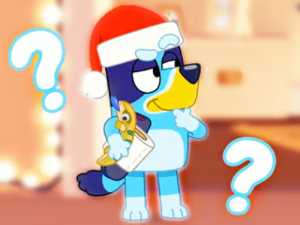 Cluiche Tráth na gCeist do Pháistí: Fandom Nollag Bluey  ar líne