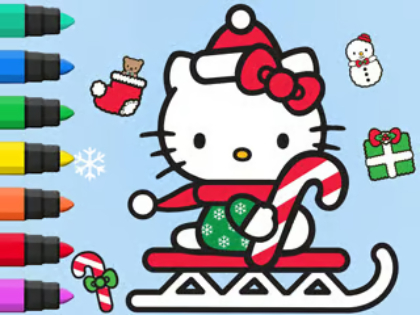 Cluiche Leabhar Dathúcháin: Hello Kitty Christmas  ar líne