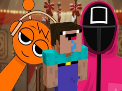 Cluiche NextBots ar Sprunki Cluiche Squid Minecraft  ar líne