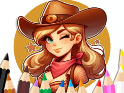 Cluiche Leabhar dathúcháin: Cowgirl  ar líne