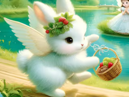 Cluiche Puzal Jigsaw: Bunny Angel  ar líne