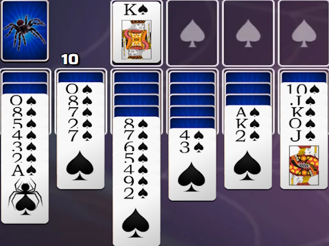Cluiche Spades Spider Solitaire ar líne