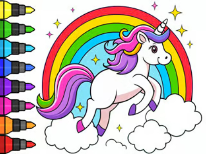Cluiche Leabhar Dathúcháin: Unicorn Magical  ar líne