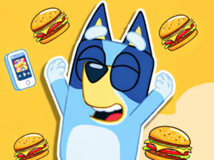 Cluiche Puzal Jigsaw: Burger Dog Bluey  ar líne
