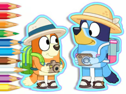 Cluiche Leabhar Dathúcháin: Bluey Camping  ar líne