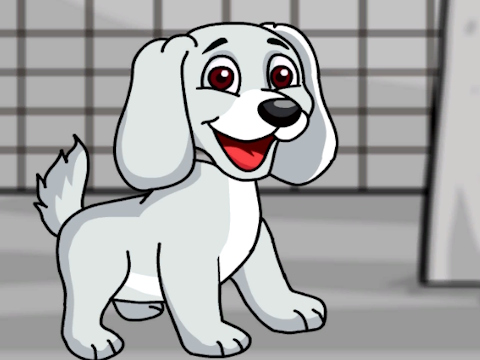 Cluiche Tarrtháil an puppy bán ón gcliabhán  ar líne