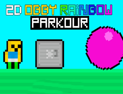 Cluiche 2d Obby Rainbow Parkour  ar líne