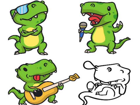 Cluiche Cliceáil agus dathanna dinosaurs  ar líne
