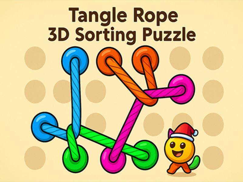 Cluiche Rope Tangle Hazel 3D: bhfreagra sórtála ar líne