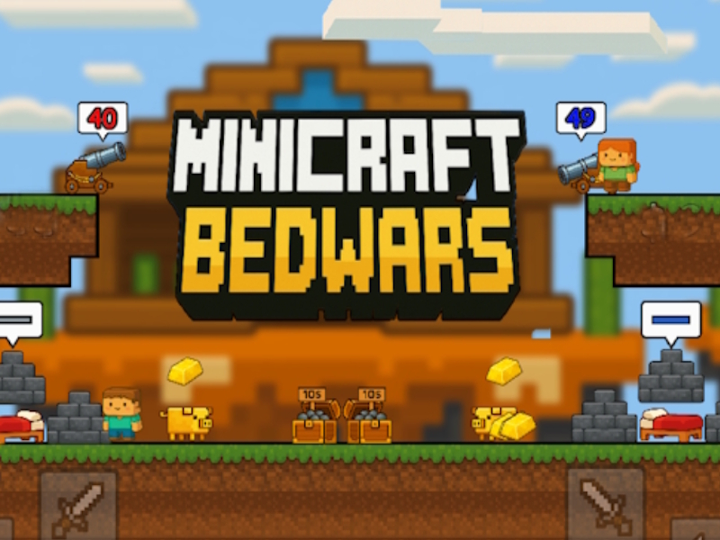 Cluiche Bedwars minicraft ar líne